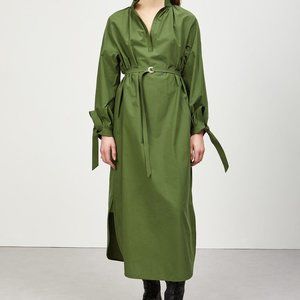 Ottod'Ame Poplin Curved Hem Long Dress